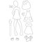 Julie Nutting Doll Stamp - Neesha - 8"x5.25" sheet size, total 10 pcs